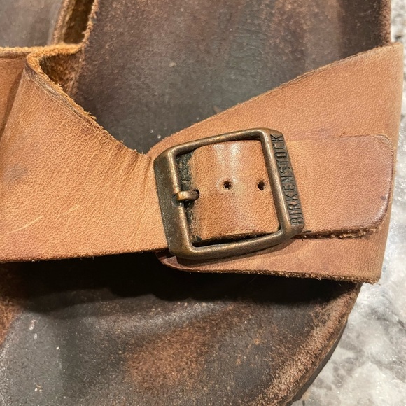 Birkenstock woman’s size 38 Slide tan leather Sandals - Picture 6 of 10